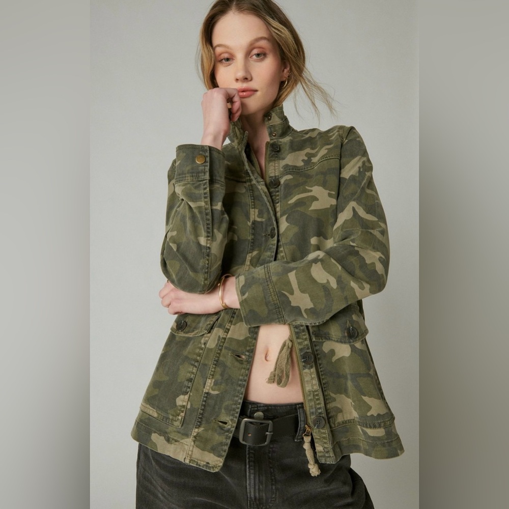 Lucky Brand Camo Printed Utility Jacket Size XL